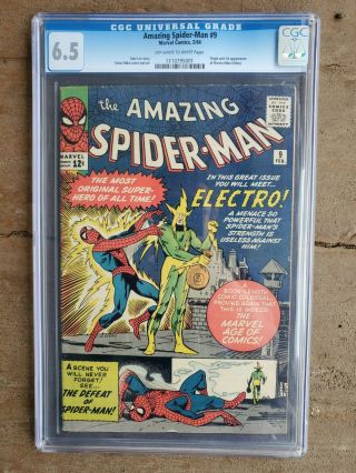 The Spider - Man 9 Cgc 6.  5 First Electro Pretty Book