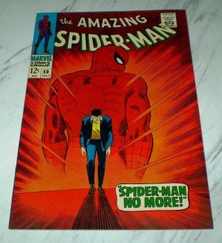 Spider - Man 50 Nm - 9.  2 Ow/w Pages 1967 Marvel Origin Issue - 1st Kingpin