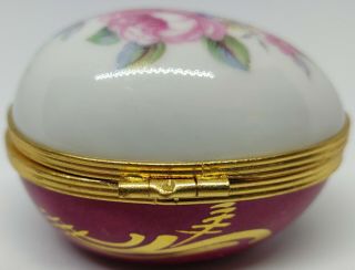 Artoria Limoges Snuff Trinket Egg Shaped Box Hand Painted Easter 3