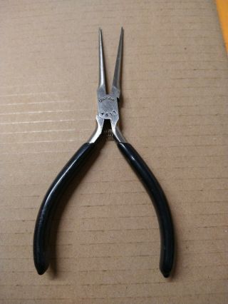 Vintage Craftsman 4517 Bf Needle Nose Pliers 5 - 1/2 " L Black Grips Made In Japan
