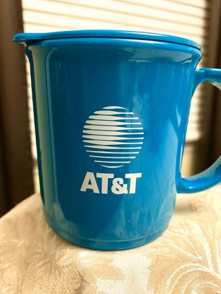 Awesome At&t Telecommunications Collectible Logo Turquoise Coffee Mug With Lid