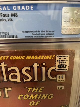 Fantastic Four 48 CGC 4.  0 - First Appeasrance of Silver Surfer 3
