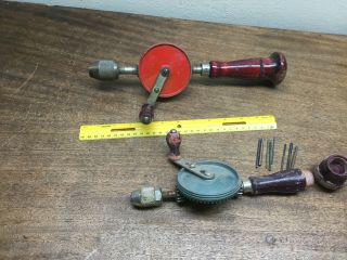 Vintage Millers Falls No 70 & Craftsman Dd9 4231 W/ Compart.  & Bits Hand Drills