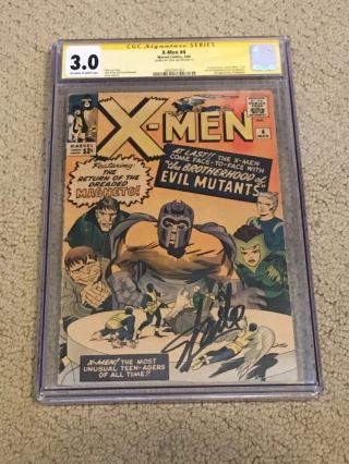 X - Men 4 Cgc 3.  0 Ow/white Pages Ss Stan Lee (2nd App Magneto,  1st Scarlet Witch)