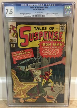 Tales Of Suspense 50 Cgc 7.  5 1st Appearance Of The Mandarin Tales Of Watcher