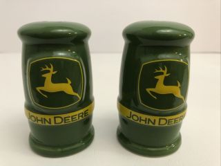 John Deere Collectible Ceramic Salt And Pepper Shakers Green