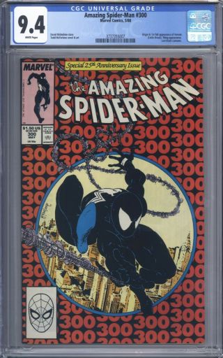 Spider - Man 300 Vol 1 Cgc 9.  4 Stunning 1st App Of Venom