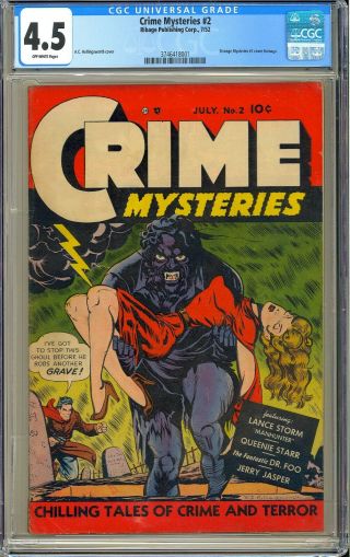 Crime Mysteries 2 Owner Good Girl Cover Pre - Code Horror 1952 Cgc 4.  5