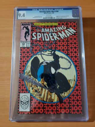 The Spider - Man 300 First Appearance Venom Cgc 9.  4 1988 Marvel