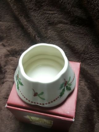 Lenox Tree Bright Christmas Porcelain Tea Light Votive Candle Holder With Candle 3
