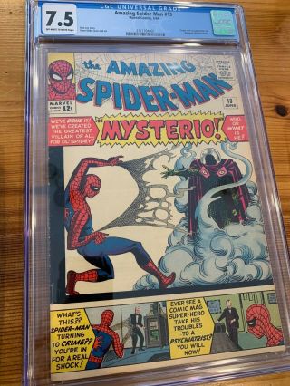 The Spider - Man 13,  Cgc 7.  5,  Marvel,  Origin And 1st App Of Mysterio