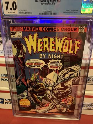 Werewolf by Night 32 - Origin & 1st App of Moon Knight - CGC Grade 7.  0 - 1975 3