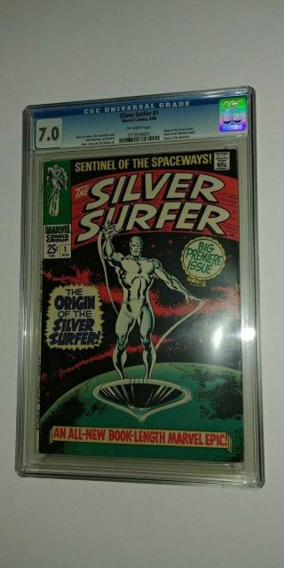 Silver Surfer 1 - Cgc 7.  0 Marvel 1968 - Origin Of The Silver Surfer & Watchers