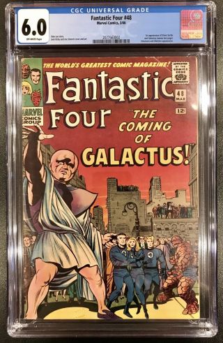 Fantastic Four 48 Cgc 6.  0 1st Silver Surfer & Galactus Stan Lee Jack Kirby