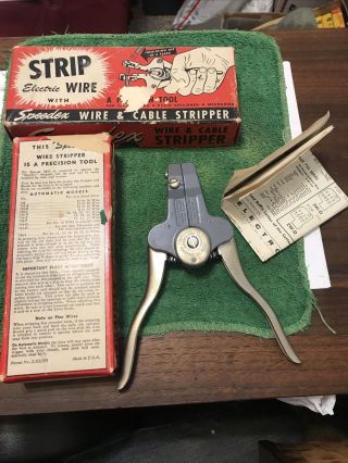 Vintage Speedex 766 Wire & Cable Stripper 10 - 22 G Wire W/ Box & Instru