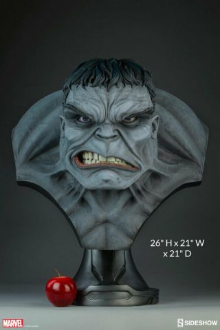 GRAY HULK Life Size Bust Sideshow Collectibles 1:1 Scale MARVEL Exclusive 2