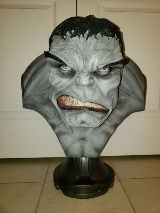 GRAY HULK Life Size Bust Sideshow Collectibles 1:1 Scale MARVEL Exclusive 3