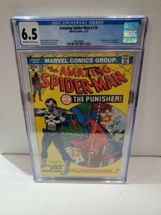 Cgc 6.  5 Spiderman 129 Marvel 2/74 1st Punisher App