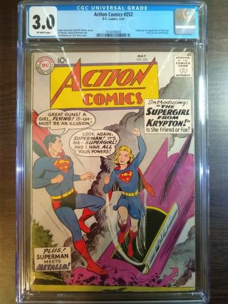 Action Comics 252 Cgc 3.  0 Off - White 1st Appearance Supergirl 1959