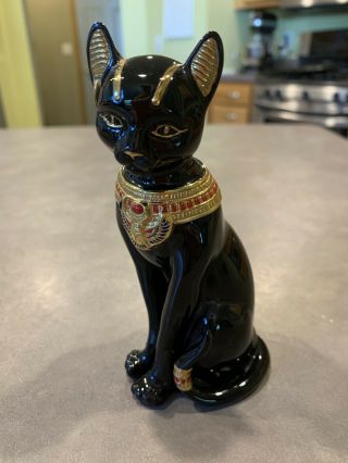Lenox 1995 Bastet The Egyptian Black Cat Porcelain 24k Gold Retired Figurine