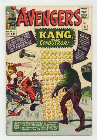 Avengers 8 Gd,  2.  5 1964 1st App.  Kang The Conqueror