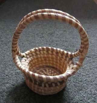 Sweetgrass Basket Handmade Low Country Gullah Charleston,  Sc Double Handle