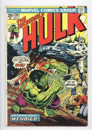 Incredible Hulk 180 Vol 1 Mid Grade 1st Cameo Wolverine W/ Marvel Stamp