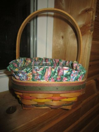 Small 1998 Longaberger Easter Basket With Protector And Liner