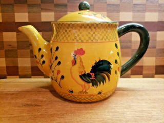 Pacific Rim Hand Painted Rooster Teapot