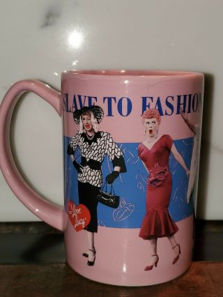 I Love Lucy Slave To Fashion Pink Coffee Tea Mug Lucille Ball Formal Dress Cup