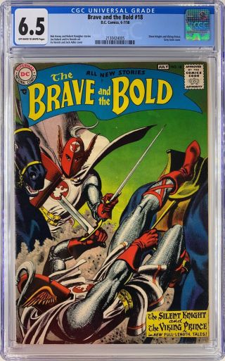 Brave And The Bold 18 Cgc 6.  5 Owwp Gray Tone Glossy 1958 - Dc Shining Knight