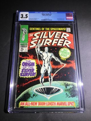 Silver Surfer 1 Cgc 3.  5 Off - White Pages 1st Appearance Of Mephisto (1968)