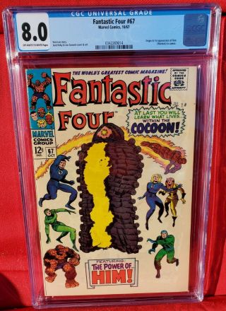 Fantastic Four 67 Cgc 8.  0 (oct 1967) Origin & Fist Appearance Of Adam Warlock