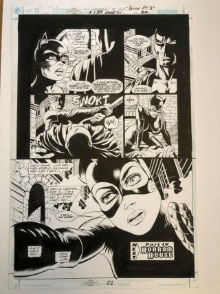 Batman Dark Knight With Catwoman Comic Art By Paul Gulacy,  Palmiotti