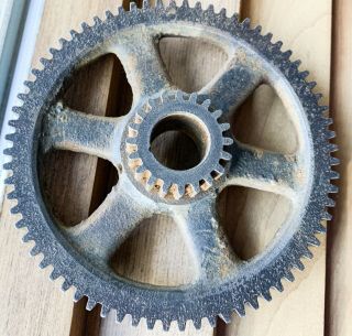Antique Industrial Cast Iron Cog Gear Wheel Sprocket Steampunk Garden Art Lamps