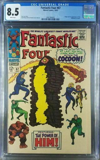 Fantastic Four 67 1967 1st App Him/adam Warlock Cgc 8.  5 Vf,  White 2061904005|