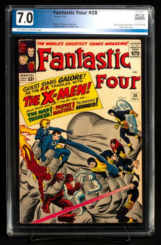 Fantastic Four 28 (marvel 1964) Pgx 7.  0 Fn / Vf - X - Men Cross Over,  Cgc