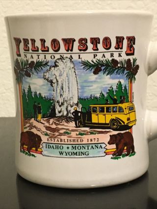 Vintage Yellowstone National Park Coffee Mug Old Faithful