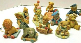 Enesco Cherished Teddies Bear Teddy Set Of 11 At The Beach,  Cop,  Sailor Figurine