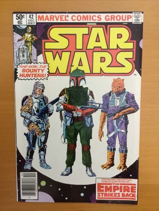 Star Wars 42 Vf/nm (dec 1980,  Marvel) 1st App Boba Fett,  Yoda Newsstand