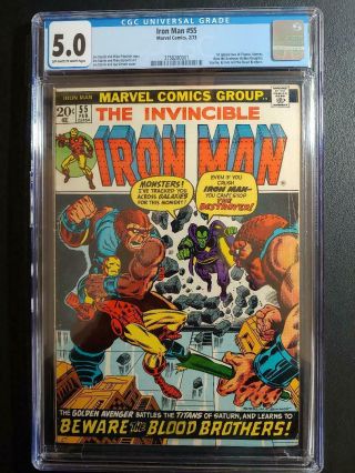 Invincible Iron Man 55 Cgc 5.  0 - 1st Thanos,  Drax,  B.  Brothers / Case