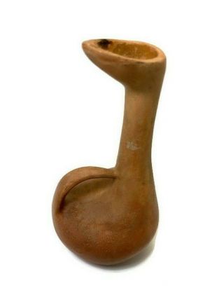 Vintage Handmade Pottery Pitcher Vase Antique Israel Primitive Ewer Carved Decor