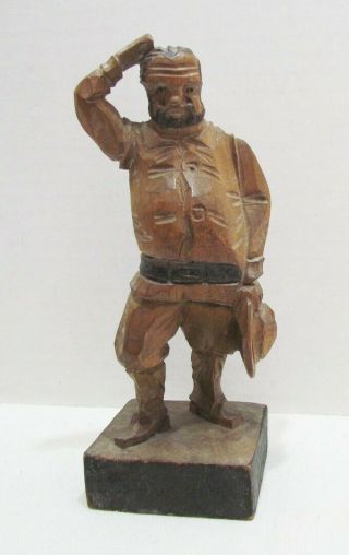 Ouro Artesania Sancho Panza Vintage Wood Wooden Carved Figure Made In Spain