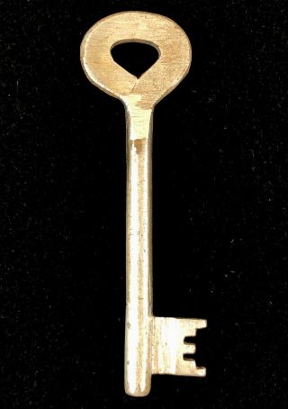 Vintage Old Antique Handmade Hammered Steel Key 3 1/2”