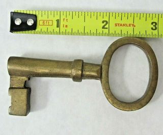 3 Inch Solid Brass Skeleton Key Door Room Lock Furniture Trunk