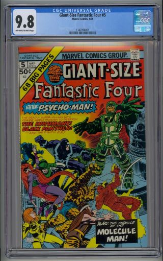 Giant - Size Fantastic Four 5 Cgc 9.  8 Off - White To White Pages Highest Graded