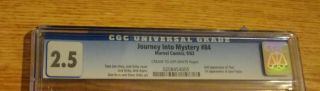Journey Into Mystery 84 CGC Universal Grade of 2.  5 2