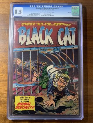 Harvey Publications Black Cat Mystery Comics 52 - Cgc 8.  5 - Pre - Code Horror Pch