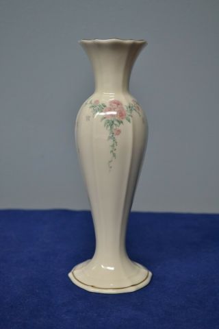 Lenox Mini Petite Rose Tray and Bud Vase Gold Trim 2