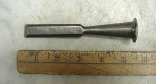 Antique T.  H.  Witherby Warranted Bevel Edge Socket Chisel,  5/8 " X 5 - 1/8 ",  Splayed